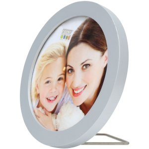 S67YD Rámeček na obraz stříbrné dřevo 13 cm kulatý