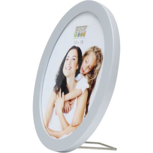 Deknudt S67YD rámeček na obrázky stříbrné dřevo 20 cm kulatý