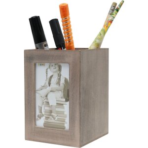 Deknudt Držák tužek z dřeva hnědo-béžový 10x11x10 cm