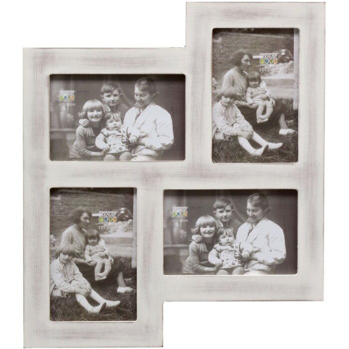 Galerijní rám bílé dřevo S67TM 4 fotografie 10x15 cm