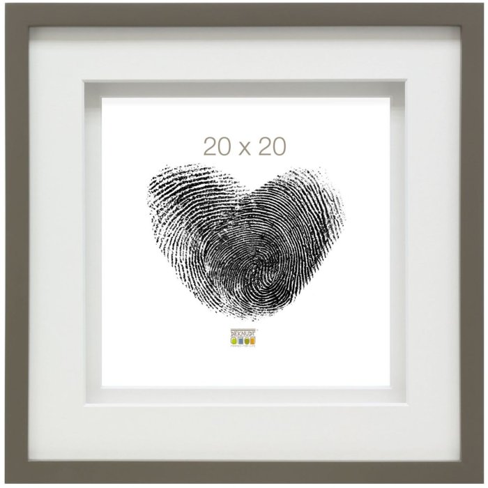 Rámeček na obraz s paspartou ze šedého dřeva 20,0 x20,0 cm S67NK