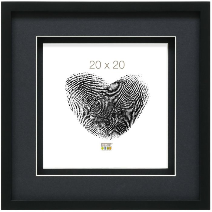 Deknudt dřevěný obrazový rám s paspartou S67NK černý 20x30 cm