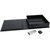USB box černá kůže 8,0 x8,0 cm