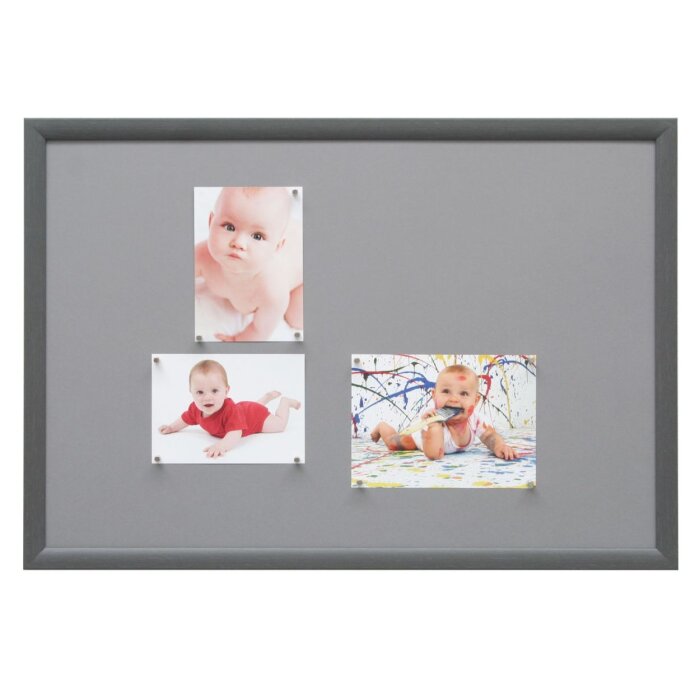 Magnetická tabule šedá S54ST8 dřevo 40,0 x60,0 cm