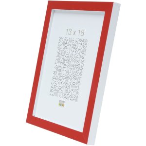 Rámeček na obrázek červené a bílé dřevo 15,0 x 15,0 cm S43AL