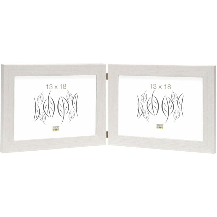 Dvojitý rám S41VF1H bílý 2 fotografie 13x18 cm na šířku