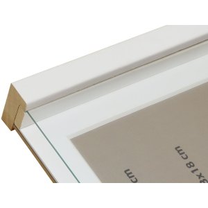 Rám na obraz s paspartou z bílého dřeva 40,0 x50,0 cm;30,0 x40,0 cm S223K