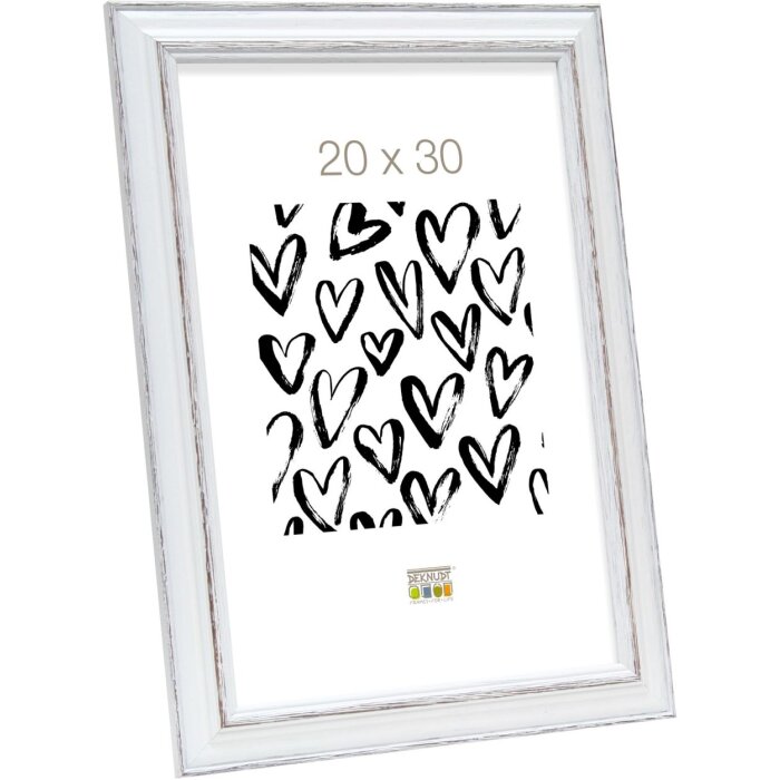 Rám na obraz bílo-hnědé dřevo 20,0 x28,0 cm S221H