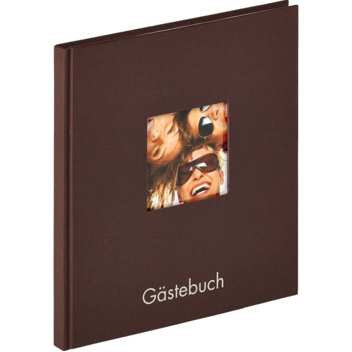 Kniha hostů Walther Fun tmavě hnědá 23x25 cm 72 bílých stran