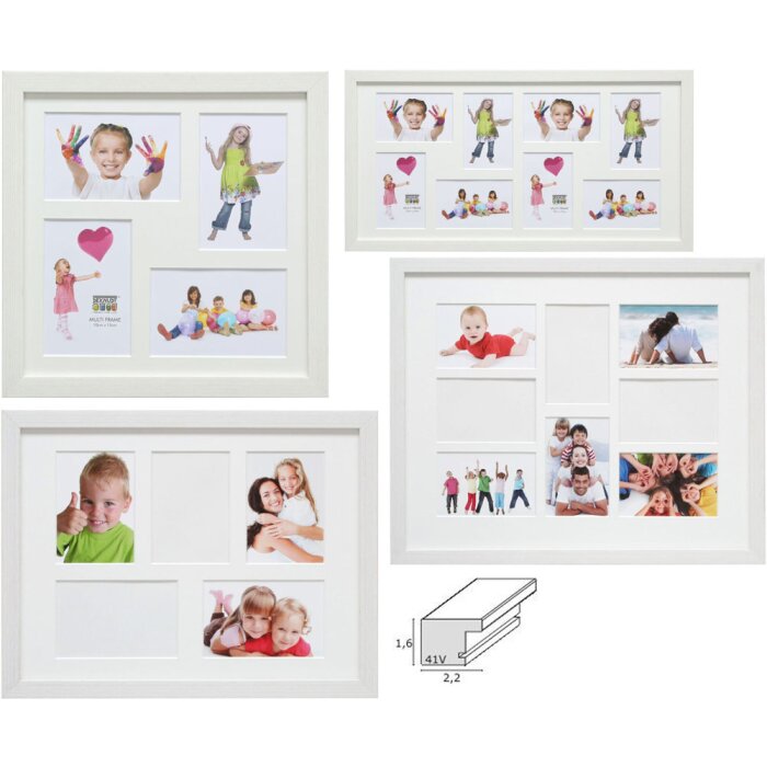 Galerijní rám S41VF1P bílý 4 až 8 fotografií 10x15 cm