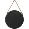 Clayre & Eef 62S126 Zrcadlo Ø 47x3 cm Šedé železné kulaté velké zrcadlo