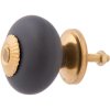 Clayre & Eef 63809 Dveřní klika Ø 4 cm šedá keramická kulatá