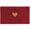 Clayre & Eef MC126 Rohožka na dveře Heart Rubber Coconut 75x45cm červená
