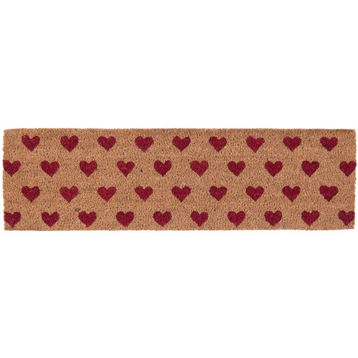 Rohožka Srdce v hnědé barvě - 75x22x2 cm