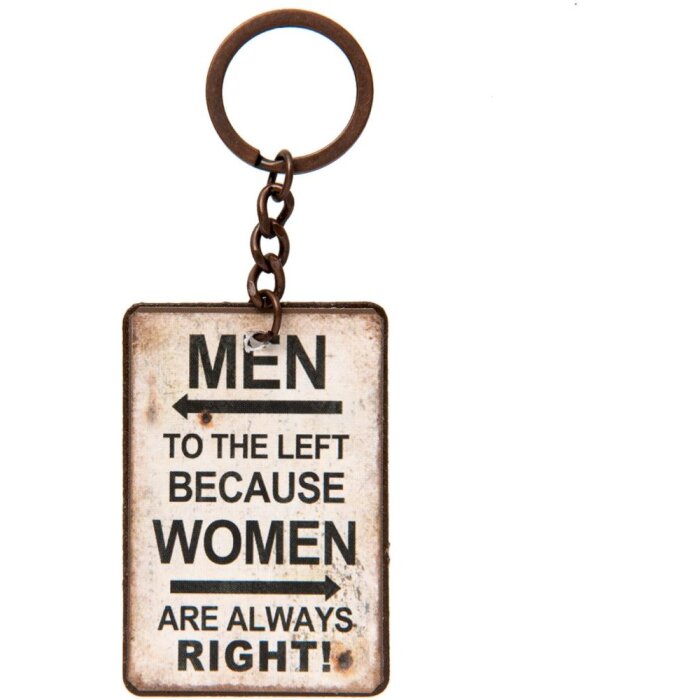 Clayre & Eef Klíčenka MEN z tvrdého železa v béžové a hnědé barvě Shabby Chic