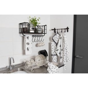 Clayre & Eef 6Y2622 Odkapávač na nádobí 42x29x17 cm Bílý kov Shabby Chic