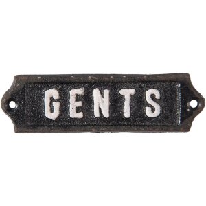 Textová cedule Gents 15x3 cm - černá