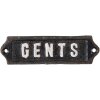 Textová cedule Gents 15x3 cm - černá