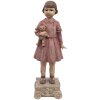 Clayre & Eef 6PR1162 Dekorativní figurka dívka z polyresinu 9x7x24 cm Růžovo-hnědá