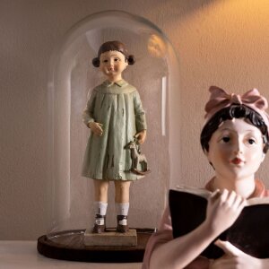 Clayre & Eef 6PR1163 Dekorativní figurka dívka zelenohnědá 8x23x6 cm Polyresin