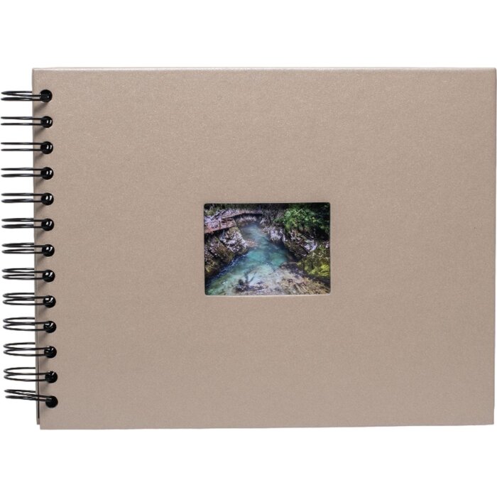 HNFD spirálové album BULDANA šedá metalíza 23x17 cm 40 černých stran