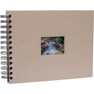 HNFD spirálové album BULDANA šedá metalíza 23x17 cm 40 černých stran
