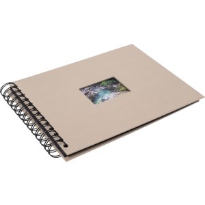 HNFD spirálové album BULDANA šedá metalíza 23x17 cm 40 černých stran