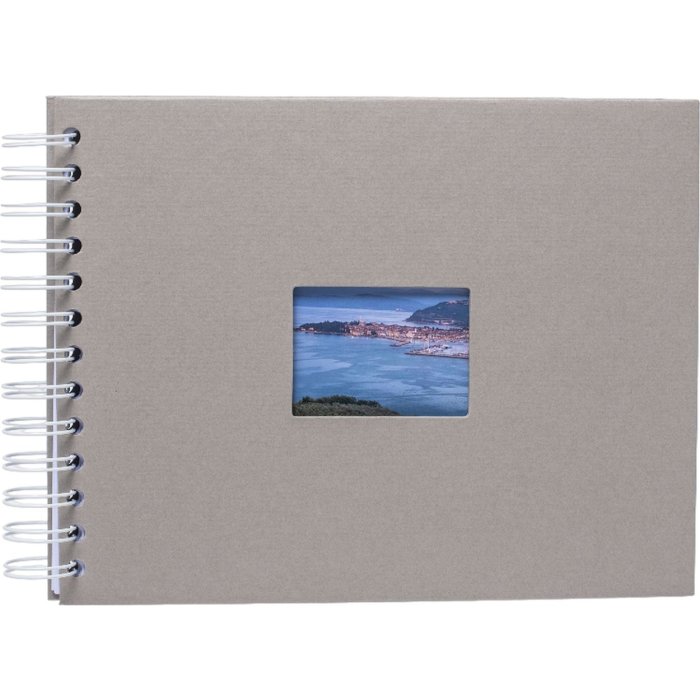 HNFD spirálové album BULDANA taupe žebrované 23x17 cm 40 bílých stran