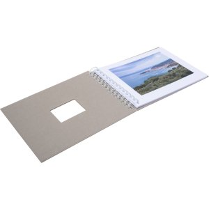 HNFD spirálové album BULDANA taupe žebrované 23x17 cm 40 bílých stran