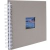 HNFD spirálové album BULDANA taupe žebrované 23x17 cm 40 bílých stran