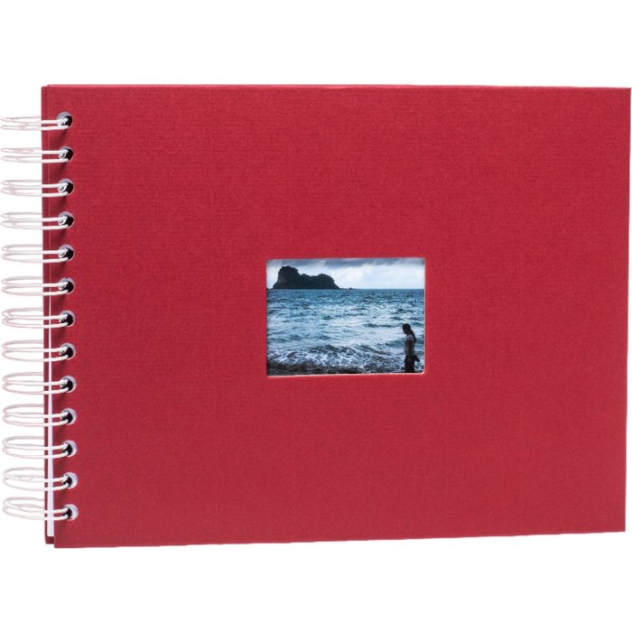 HNFD spirálové album BULDANA rosso žebrované 23x17 cm 40 bílých stran