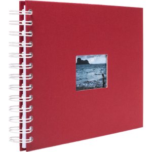 HNFD spirálové album BULDANA rosso žebrované 23x17 cm 40 bílých stran