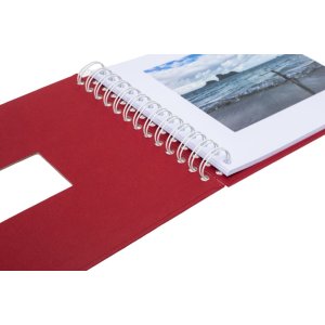 HNFD spirálové album BULDANA rosso žebrované 23x17 cm 40 bílých stran