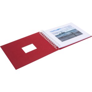 HNFD spirálové album BULDANA rosso žebrované 23x17 cm 40 bílých stran