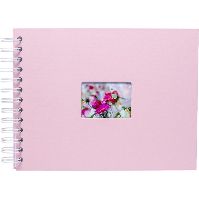 HNFD spirálové album BULDANA flamingo žebrované 23x17 cm 40 bílých stran
