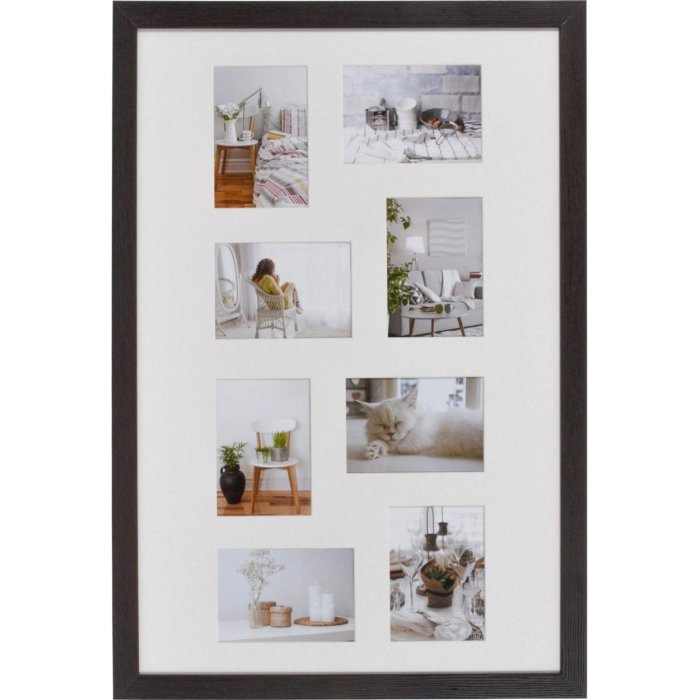 Fotogalerie Moderní 50x75 cm tmavě hnědá 8 fotografií 13x18 cm