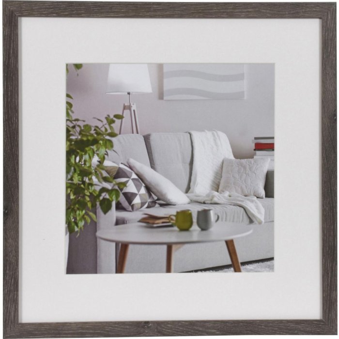 Rám na obrazy Henzo Modern 40x40 cm tmavě šedý s paspartou 28x28 cm