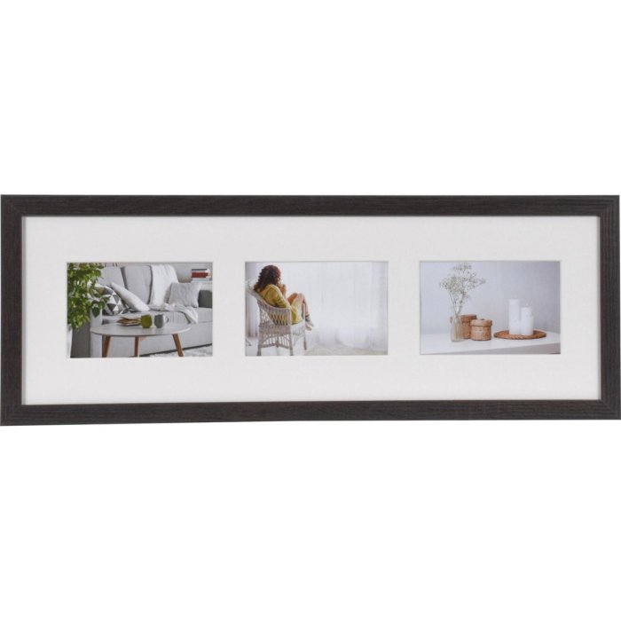 Henzo Fotogalerie Moderní 20x60 cm tmavě hnědá 3 fotografie 10x15 cm