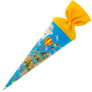 Goldbuch Schultüte 35 cm Weltkarte bunt gelb