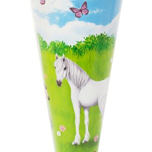 Goldbuch Knížka na školu s koňskou trávou 35 cm, růžový vlněný uzávěr