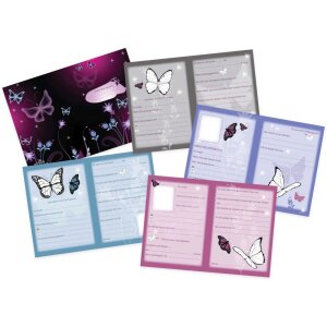 Goldbuch Kniha přátel s motýly černá růžová 15x21 cm 88 ilustrovaných stran