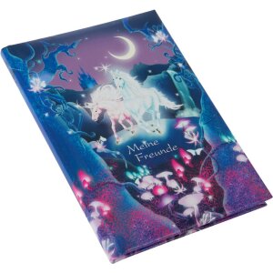 Goldbuch Knižka přátel A5 s motivem jednorožce, laminovaná a dlouhodobě udržitelná