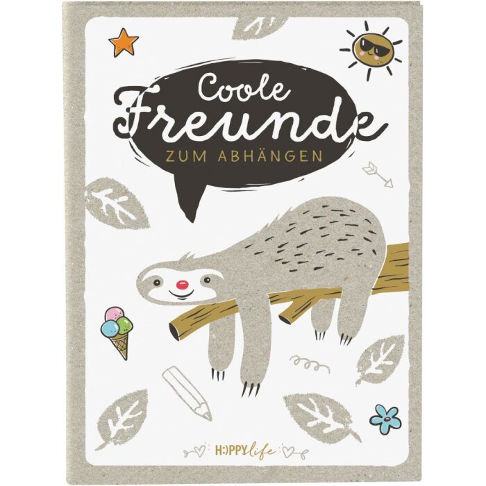 Goldbuch Knižka přátel Happylife Faultier A5 15x21 cm 88 stran