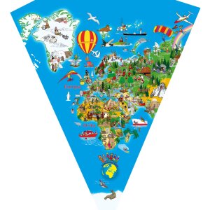 Goldbuch školní taška světová mapa 70 cm kulatá s oranžovým vlněným uzávěrem