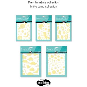 Clairefontaine Phospho Stick sada 2 listů 14,8x21 cm svítící žluté kočky