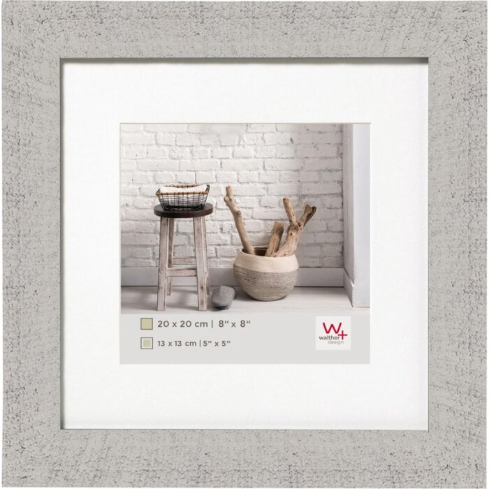Dřevěný rám Walther HOME světle šedý 20x20 cm s paspartou 15x15 cm