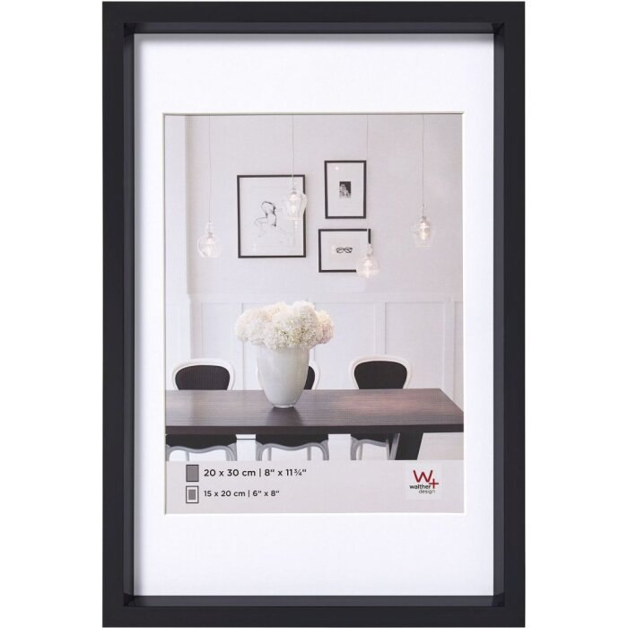 Plastový rám Walther Steel Style 50x60 cm černý s paspulkou 40x50 cm