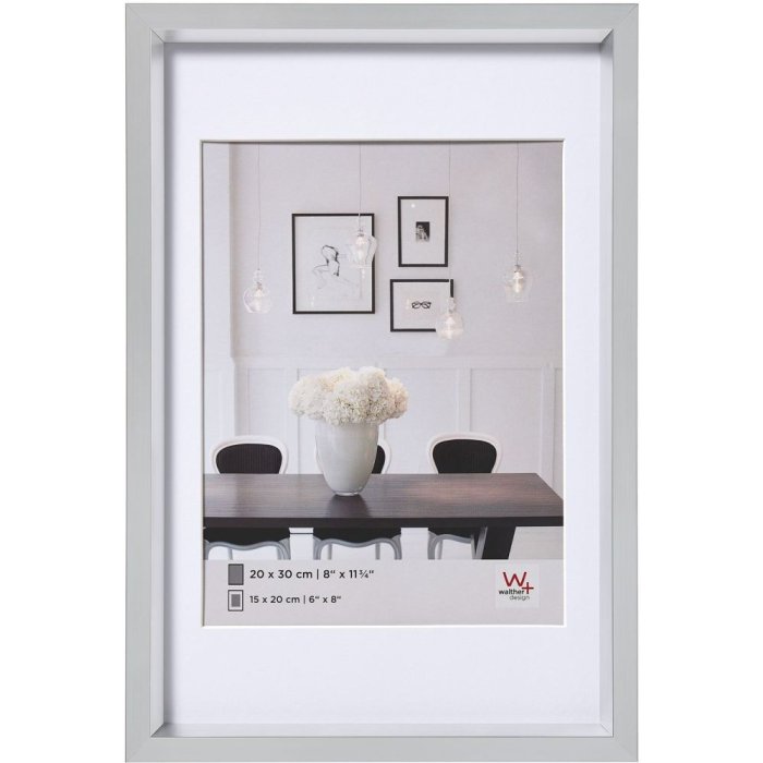 Plastový rám Walther Steel Style 50x60 cm stříbrný s paspulkou 40x50 cm