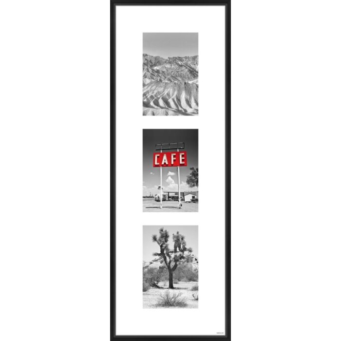 Hliníkový rám Gallery Junior černý 3 fotografie 10x15 cm