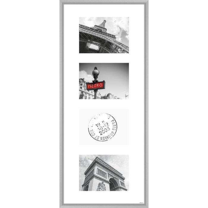 Hliníkový rám Gallery Junior stříbrný 4 fotografie 13x18 cm
